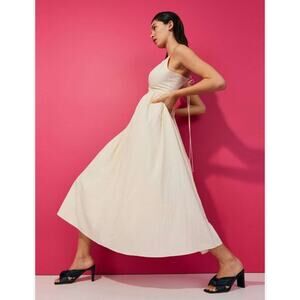 long sleeve nude maxi dress Miss Lola